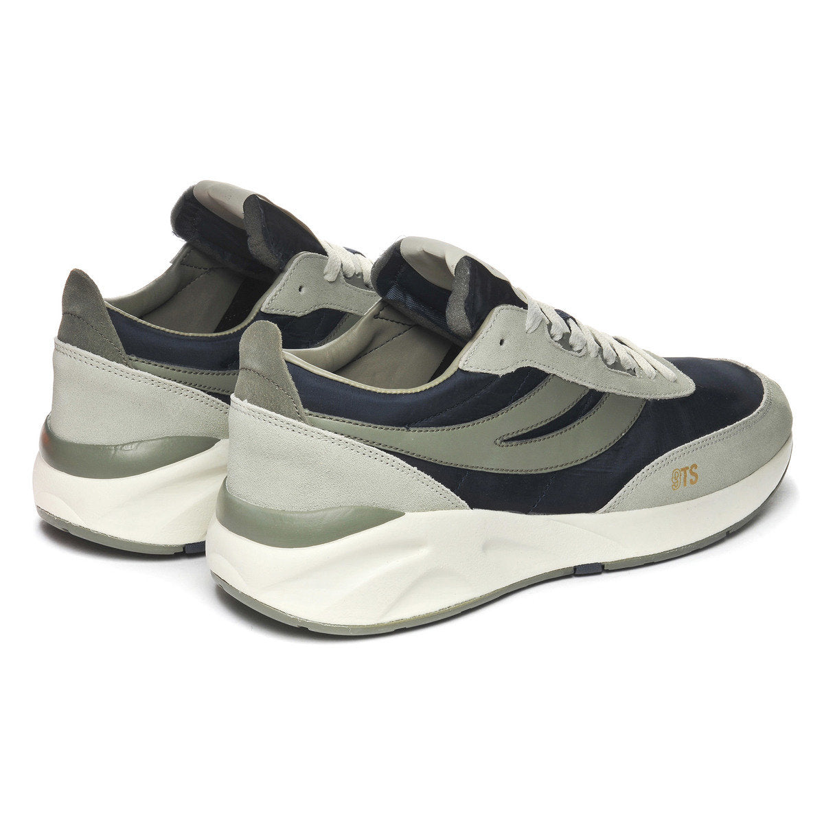 Agate Grey-Safari Green-Dark Blue Grey - Back - Superga Unisex Adult 4089 TS Suede Slim Trainers