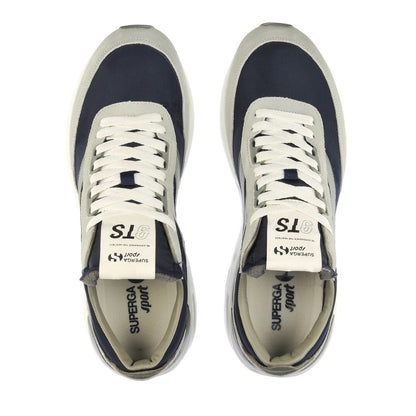 Agate Grey-Safari Green-Dark Blue Grey - Side - Superga Unisex Adult 4089 TS Suede Slim Trainers