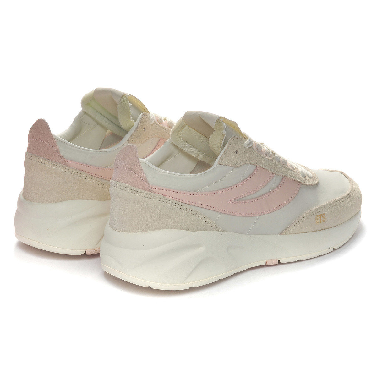 White-Avorio-Ash Pink - Back - Superga Unisex Adult 4089 TS Suede Slim Trainers