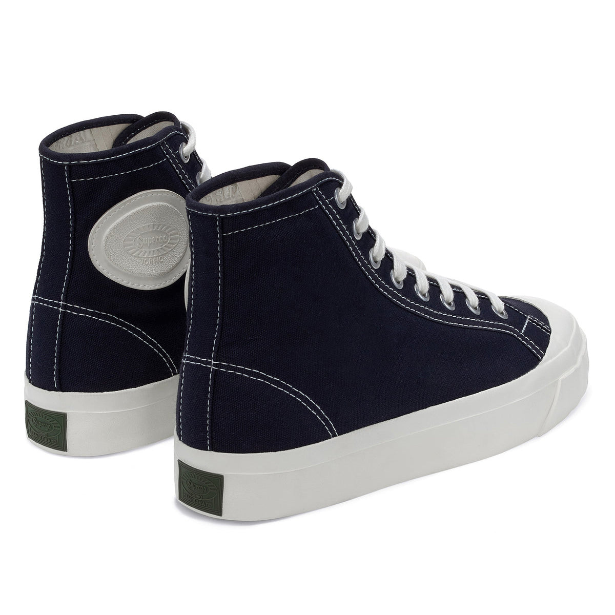 Dark Blue Grey-Avorio - Back - Superga Unisex Adult 3192 Campionato Basket High Tops