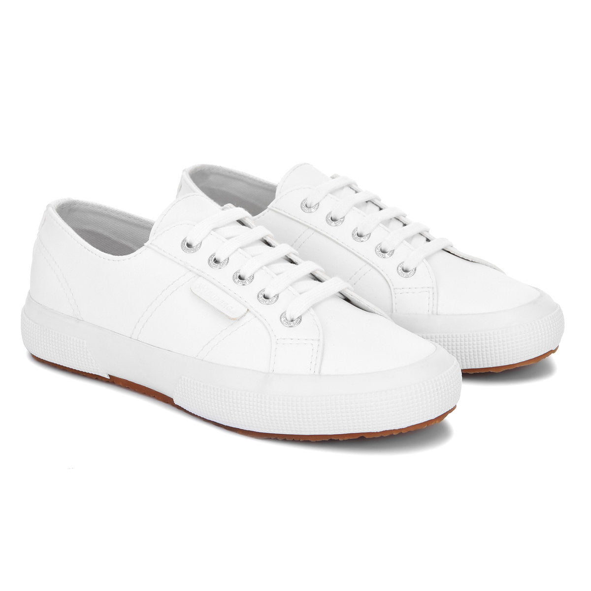 White - Front - Superga Unisex Adult 2750 Corn-Based Leather Trainers