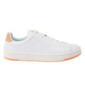White-Melon Orange-Azure Ice - Front - Superga Unisex Adult 4833 Lendl Leather Trainers