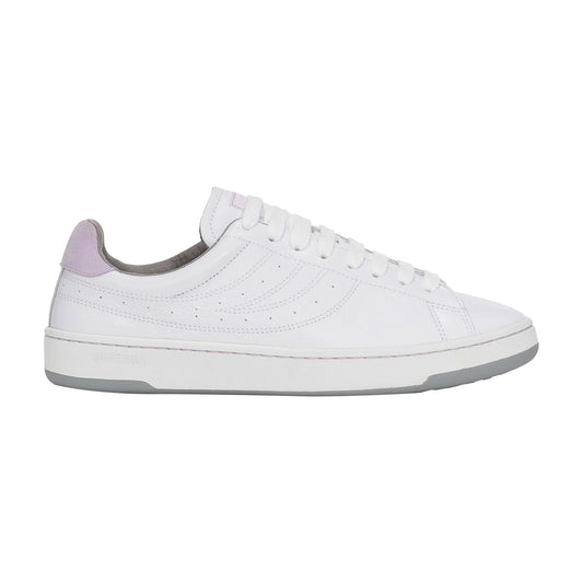 White-Violet Lilla-Medium Grey - Front - Superga Unisex Adult 4833 Lendl Leather Trainers