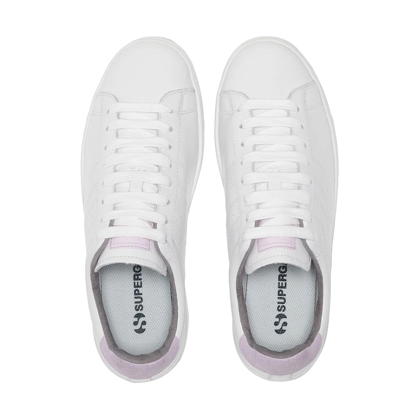 White-Violet Lilla-Medium Grey - Lifestyle - Superga Unisex Adult 4833 Lendl Leather Trainers