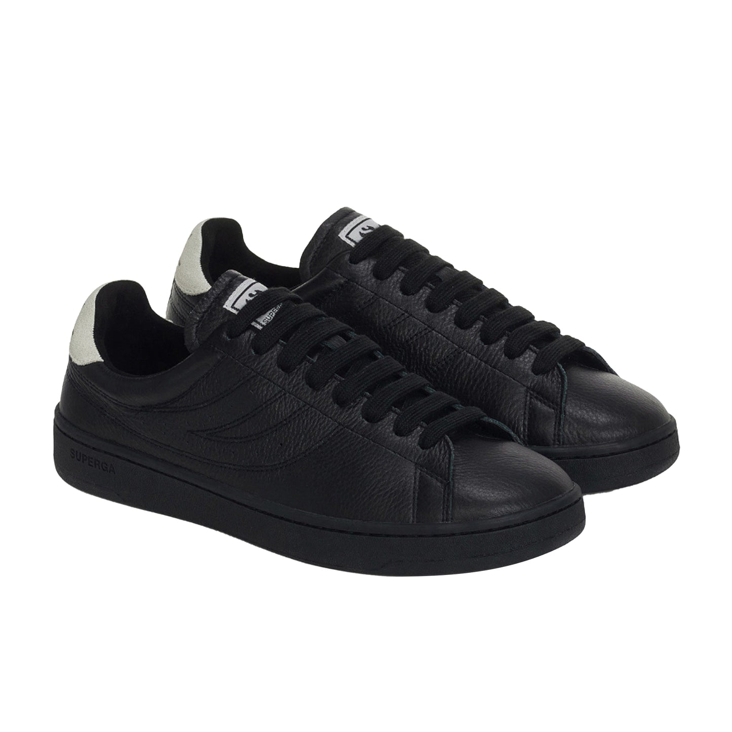 Black-White Avorio - Back - Superga Unisex Adult 4833 Lendl Leather Trainers