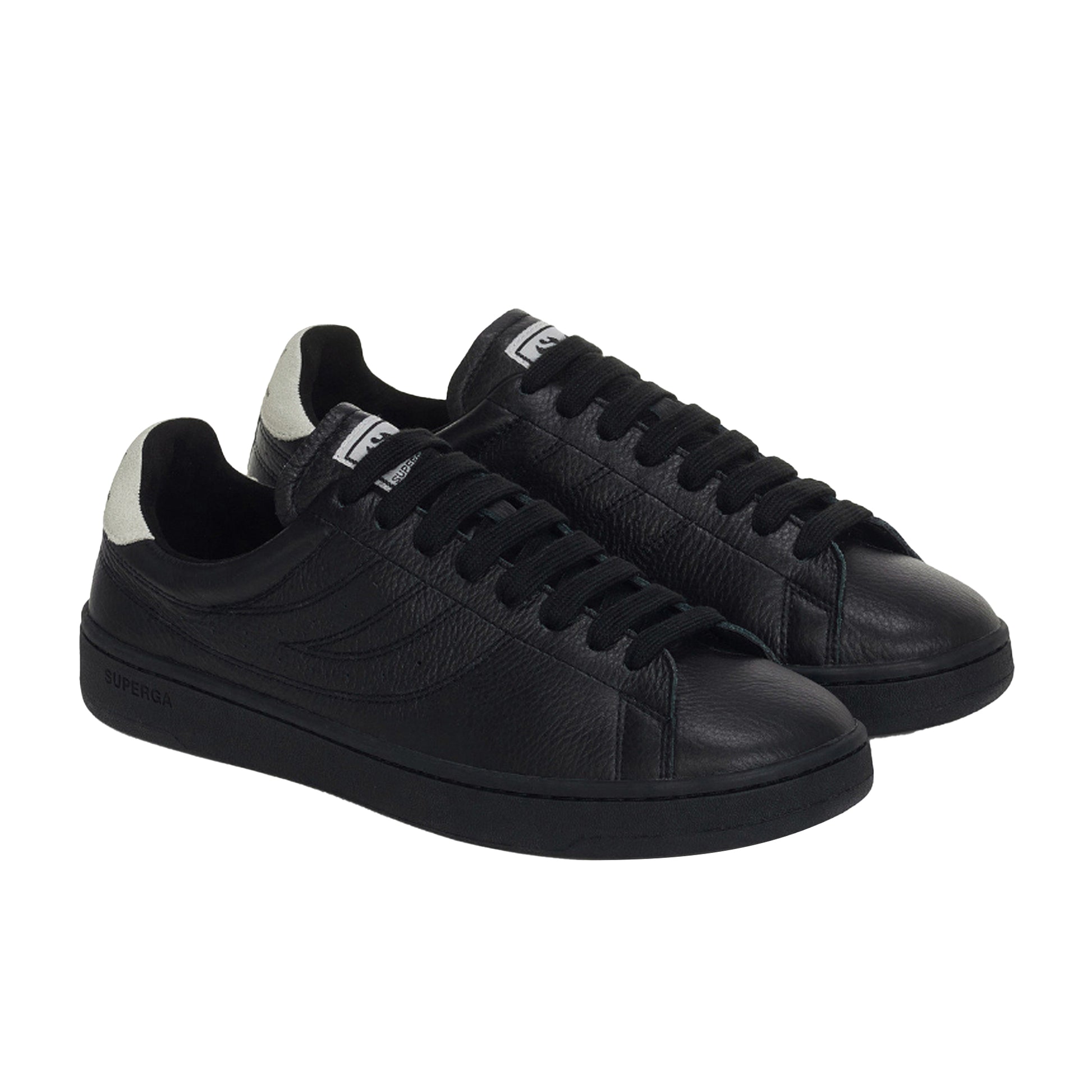 Black-White Avorio - Back - Superga Unisex Adult 4833 Lendl Leather Trainers