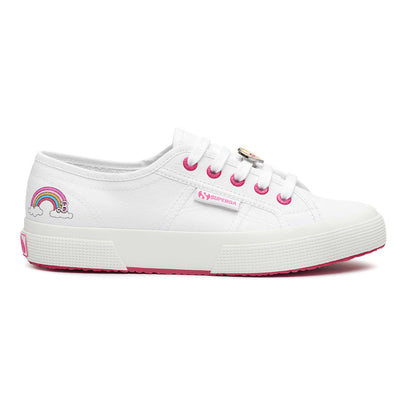 White-Fuchsia - Side - Superga Womens-Ladies 2750 Barbie Metal Detail Trainers