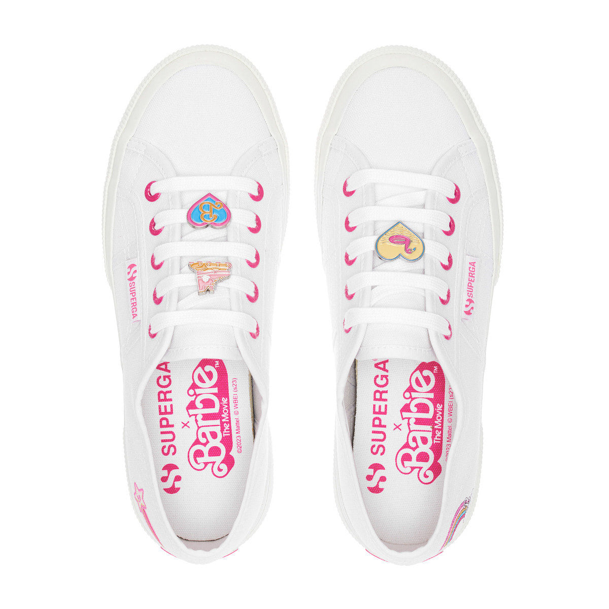 White-Fuchsia - Lifestyle - Superga Womens-Ladies 2750 Barbie Metal Detail Trainers