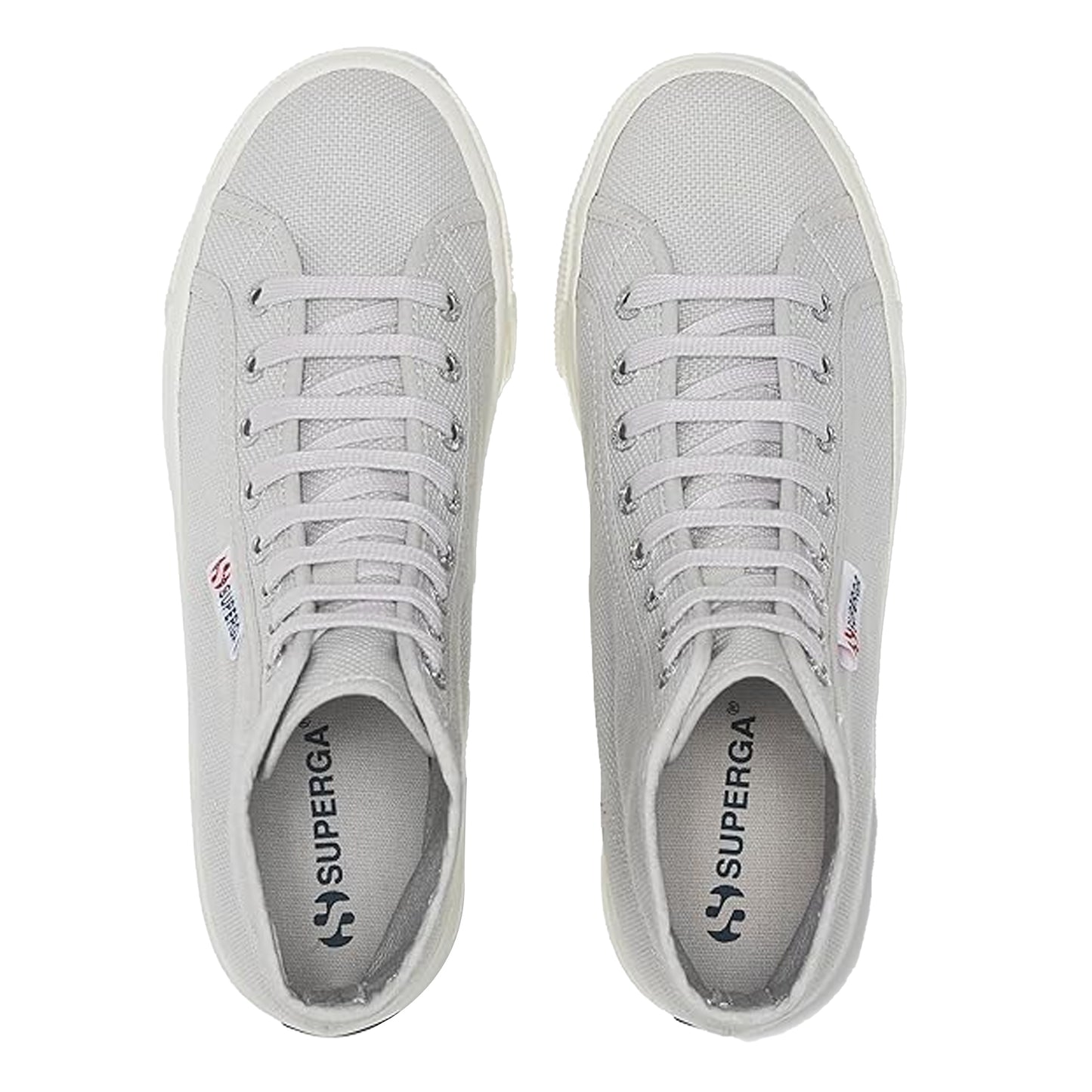 Grey Silver-Avorio - Lifestyle - Superga Womens-Ladies 2708 Lace Up High Tops