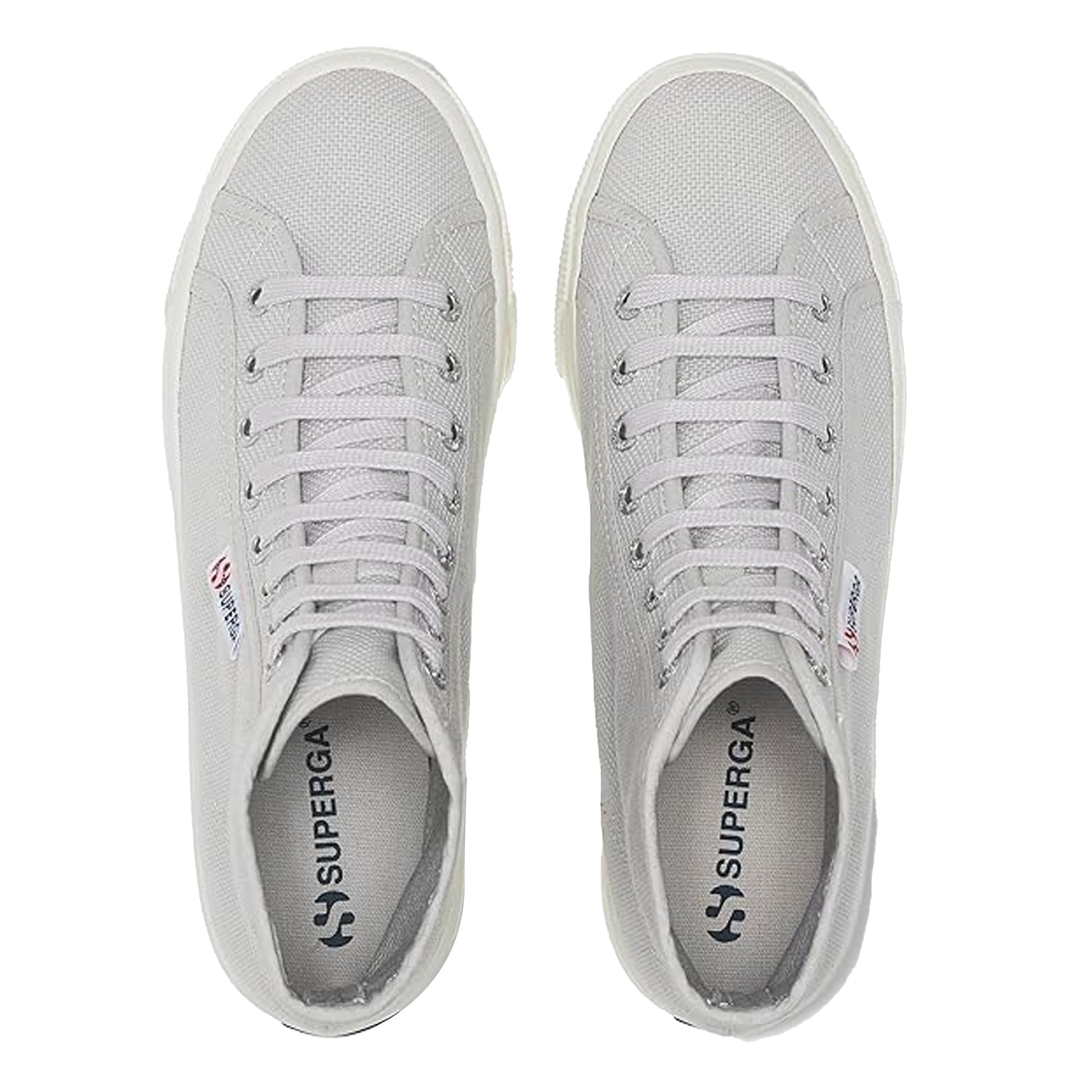 Grey Silver-Avorio - Lifestyle - Superga Womens-Ladies 2708 Lace Up High Tops