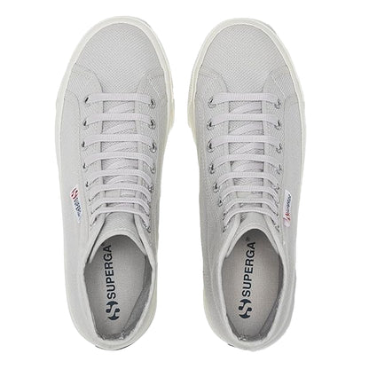 Grey Silver-Avorio - Lifestyle - Superga Womens-Ladies 2708 Lace Up High Tops