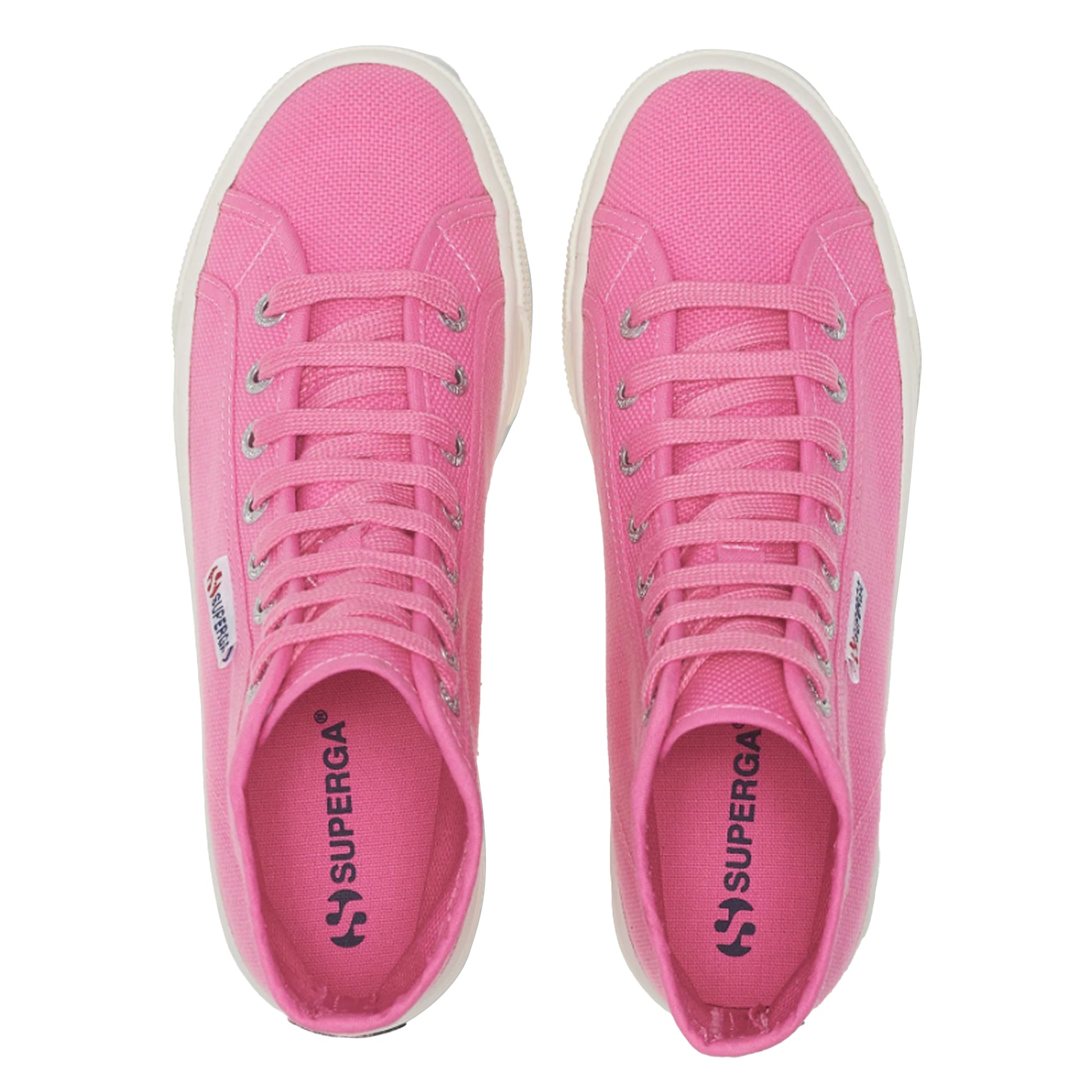 Fuchsia Pink-Avorio - Lifestyle - Superga Womens-Ladies 2708 Lace Up High Tops