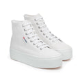 White - Front - Superga Womens-Ladies 2708 Lace Up High Tops