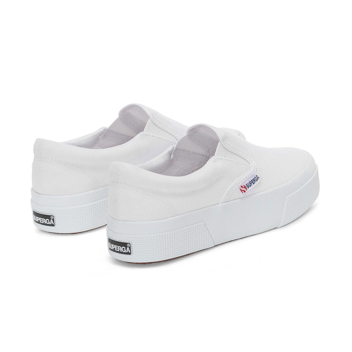 White - Back - Superga Womens-Ladies 2740 Slip-on Flatform Loafers