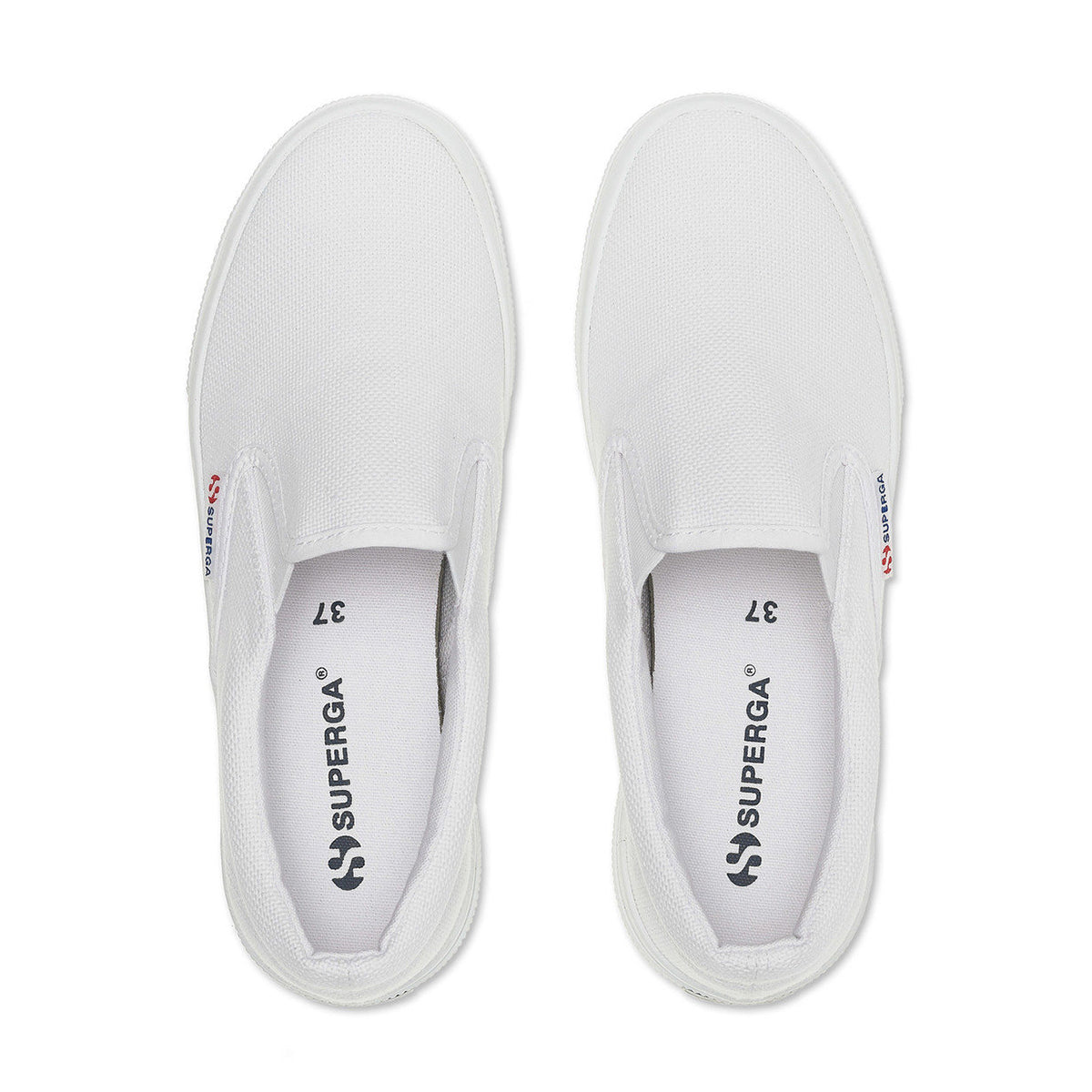 White - Lifestyle - Superga Womens-Ladies 2740 Slip-on Flatform Loafers