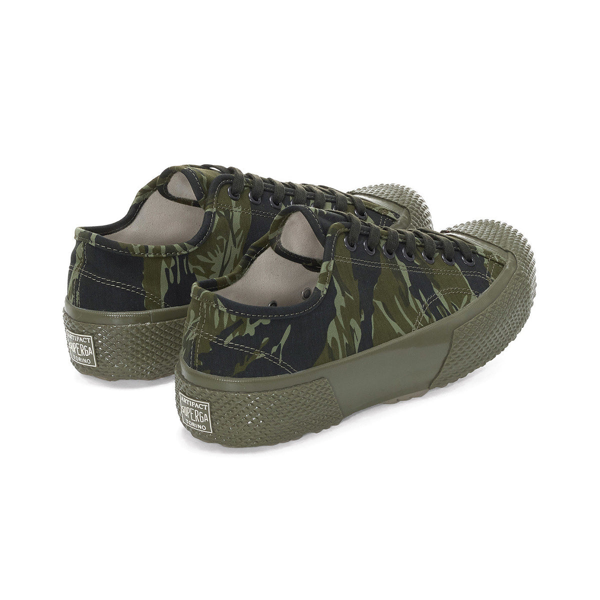 Green-Black - Back - Superga Unisex Adult 2434 Tiger Camo Trainers