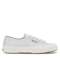 Optical White-Silver-Avorio - Front - Superga Womens-Ladies 2750 Nappa Leather Trainers