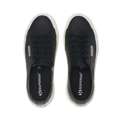 Black-Avorio - Lifestyle - Superga Womens-Ladies 2750 Nappa Leather Trainers
