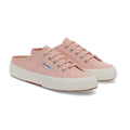 Pink Blush-Avorio - Front - Superga Womens-Ladies 2402 Mule Lace Up Low Heel Trainers