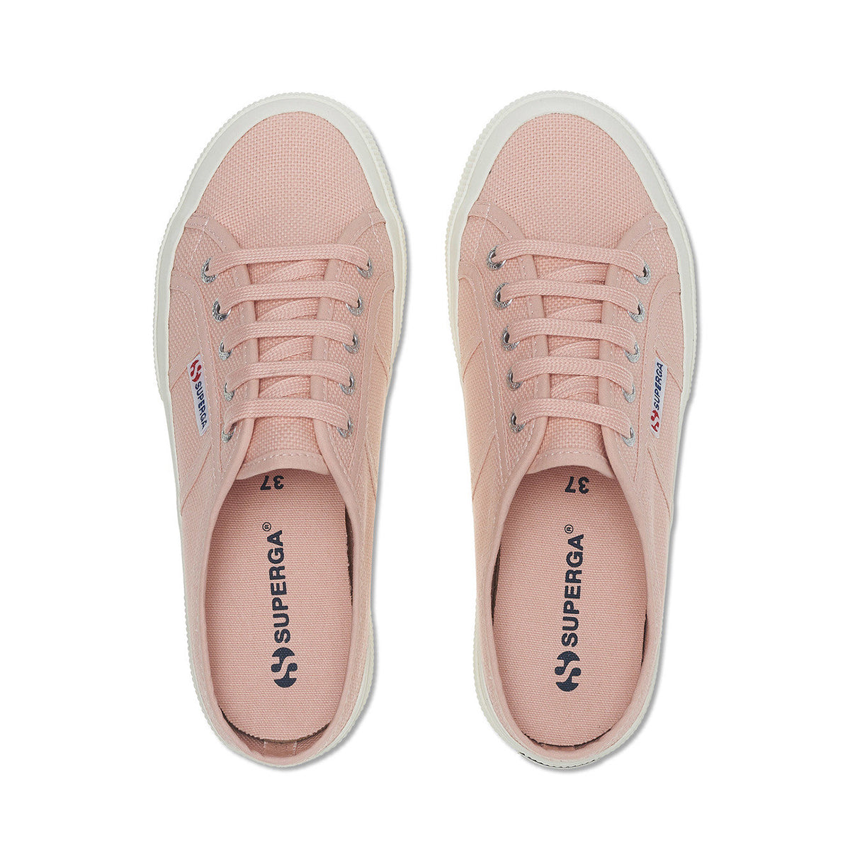 Pink Blush-Avorio - Lifestyle - Superga Womens-Ladies 2402 Mule Lace Up Low Heel Trainers