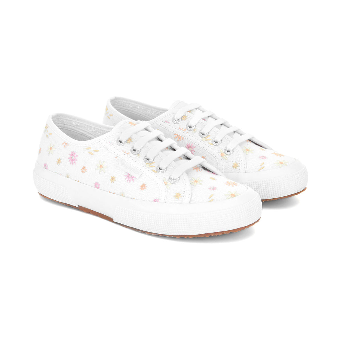 White-Multicoloured - Front - Superga Womens-Ladies 2750 Trainers