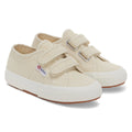 Light Beige Eggshell-Avorio - Front - Superga Childrens-Kids 2750 Jstrap Trainers