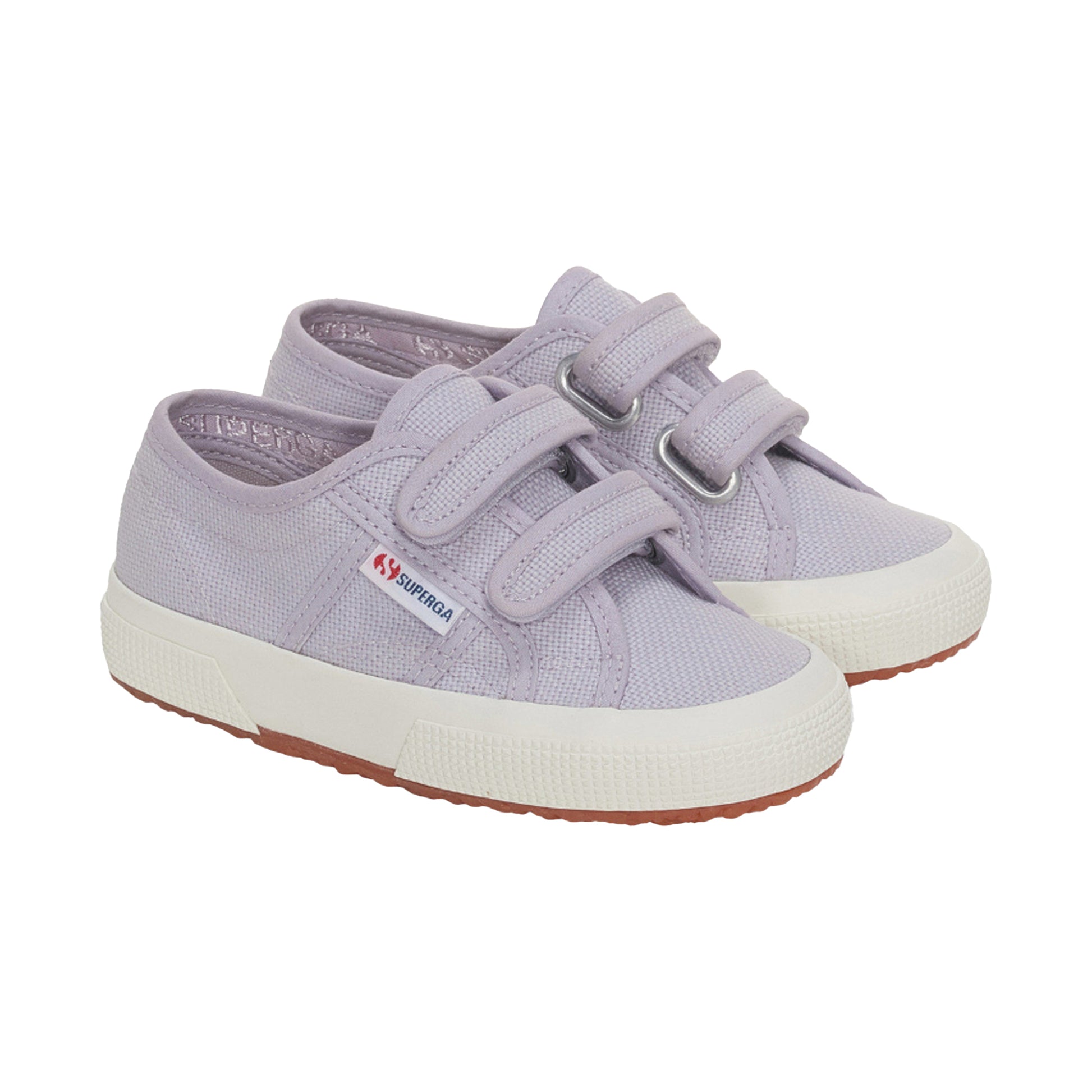 Violet Lilla-Avorio - Back - Superga Childrens-Kids 2750 Jstrap Trainers