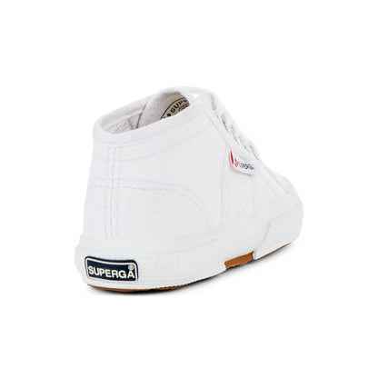 White - Back - Superga Childrens-Kids 2754 Jcot Mid Cut Trainers