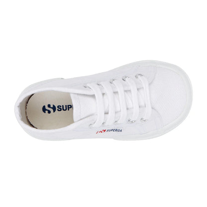 White - Side - Superga Childrens-Kids 2754 Jcot Mid Cut Trainers