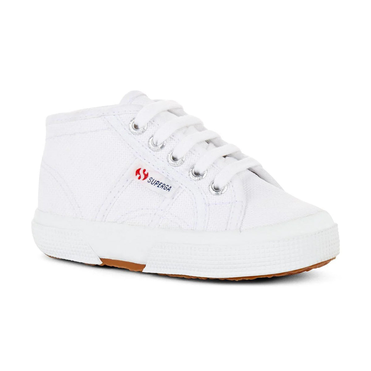 White - Front - Superga Childrens-Kids 2754 Jcot Mid Cut Trainers
