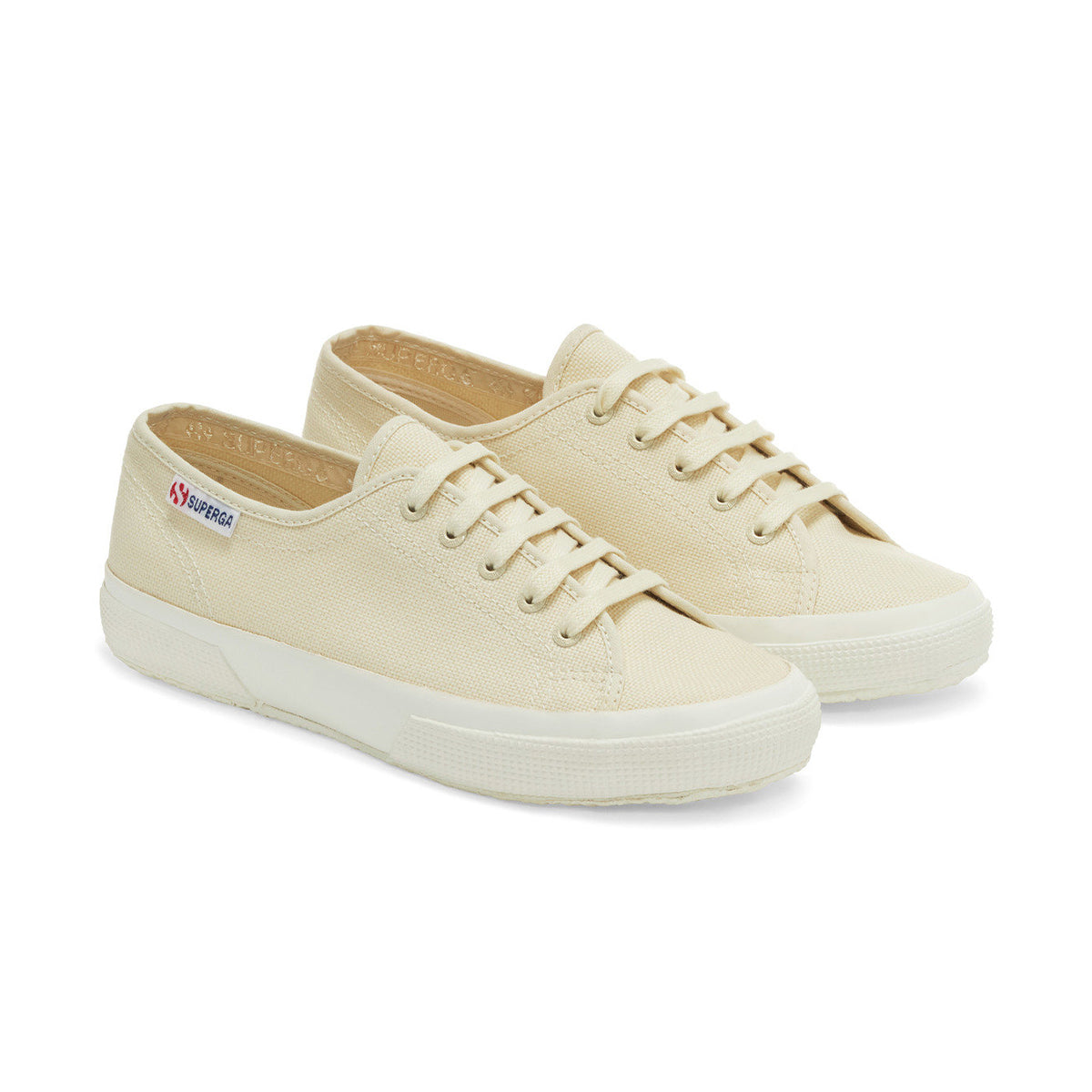 Beige Light Eggshell-Avorio Nude - Front - Superga Womens-Ladies 2725 Trainers