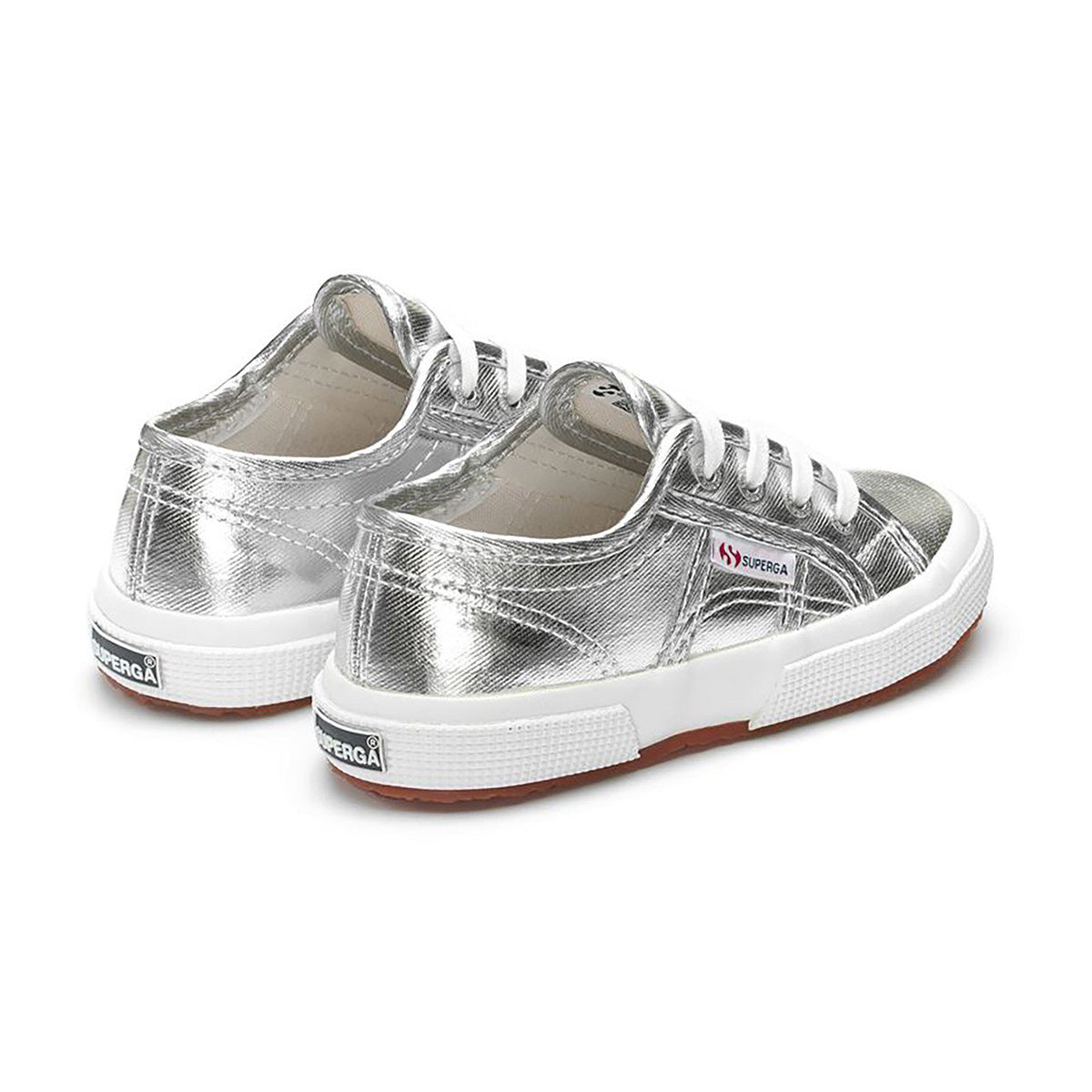 Silver - Back - Superga Childrens-Kids 2750 Cotmetu Trainers