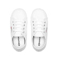 White - Lifestyle - Superga Childrens-Kids 2750 Easylite Leather Trainers