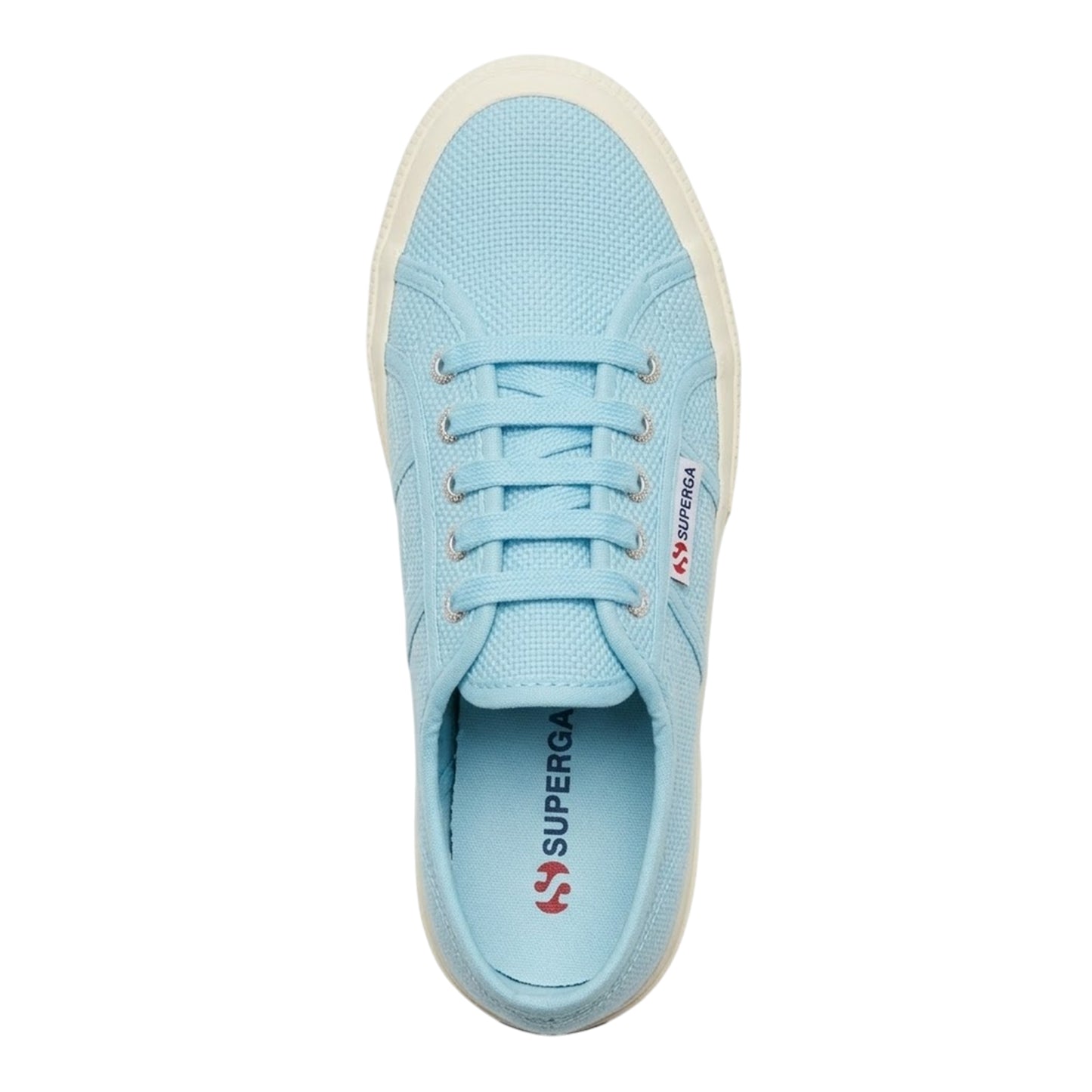 Crystal Azul-Avorio - Side - Superga Childrens-Kids 2750 Jcot Leather Trainers