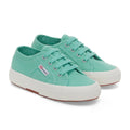Green Water-Avorio - Front - Superga Childrens-Kids 2750 Jcot Leather Trainers