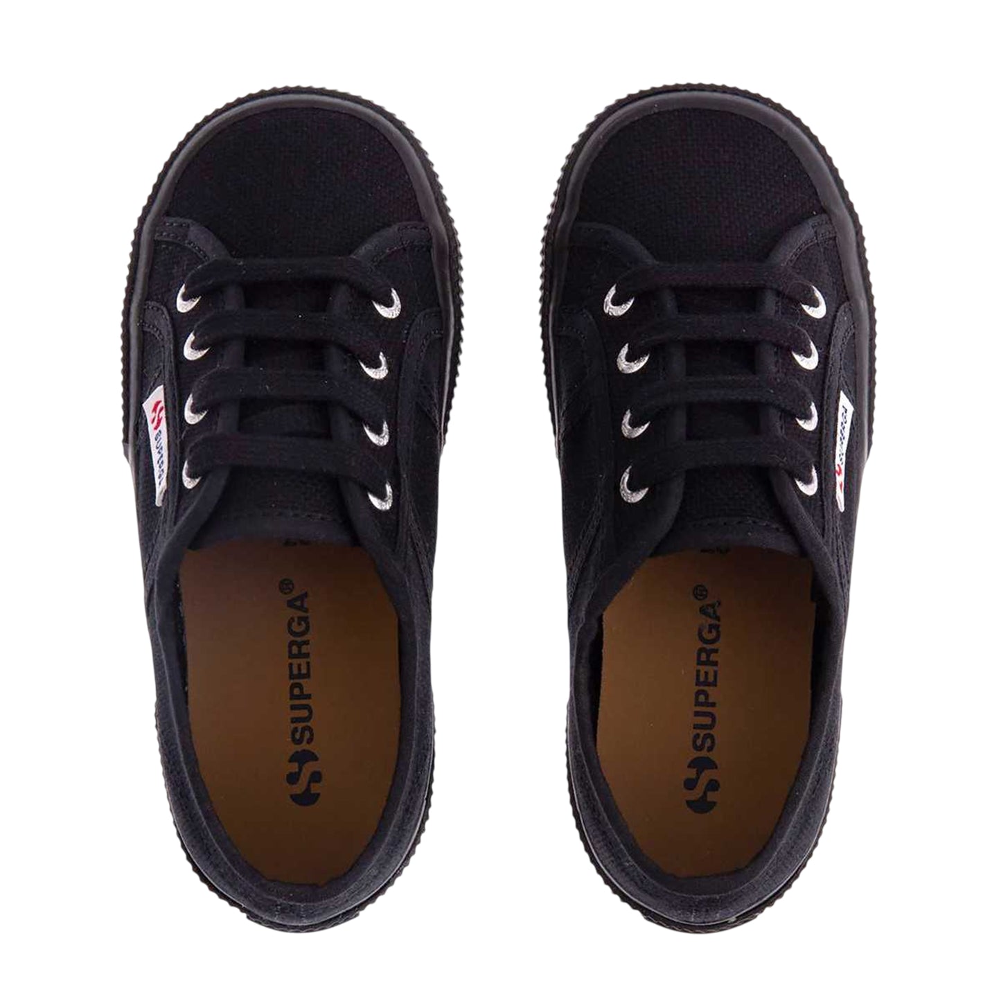 Full Black - Side - Superga Childrens-Kids 2750 Jcot Leather Trainers