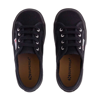 Full Black - Side - Superga Childrens-Kids 2750 Jcot Leather Trainers