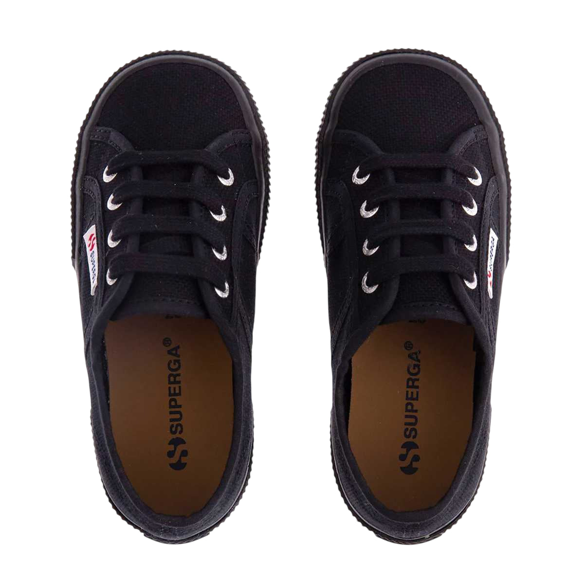 Full Black - Side - Superga Childrens-Kids 2750 Jcot Leather Trainers