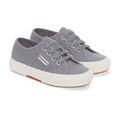 Grey Bluish-Avorio - Front - Superga Childrens-Kids 2750 Jcot Leather Trainers