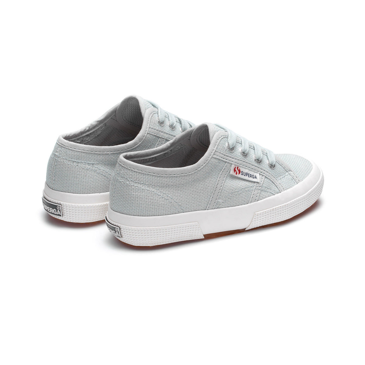 Grey Lilla-Avorio - Back - Superga Childrens-Kids 2750 Jcot Leather Trainers