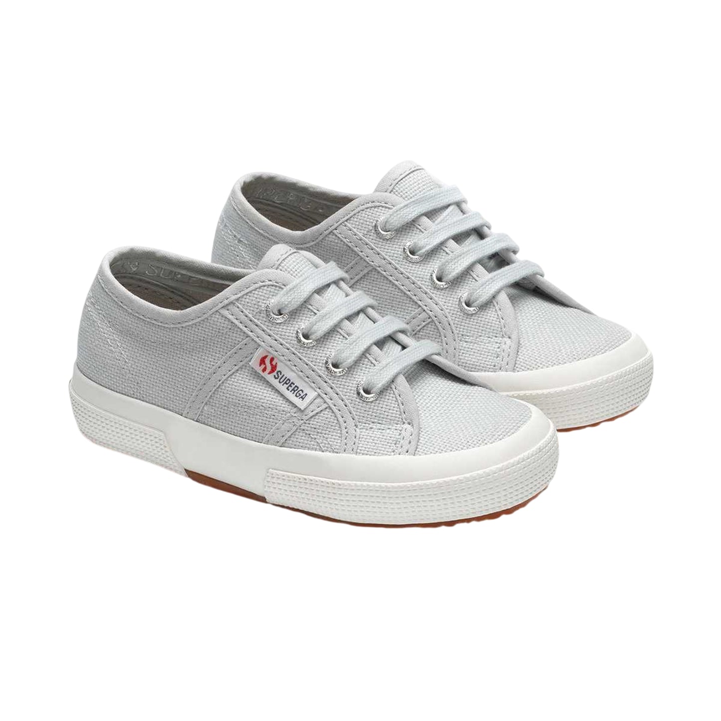 Grey Lilla-Avorio - Pack Shot - Superga Childrens-Kids 2750 Jcot Leather Trainers