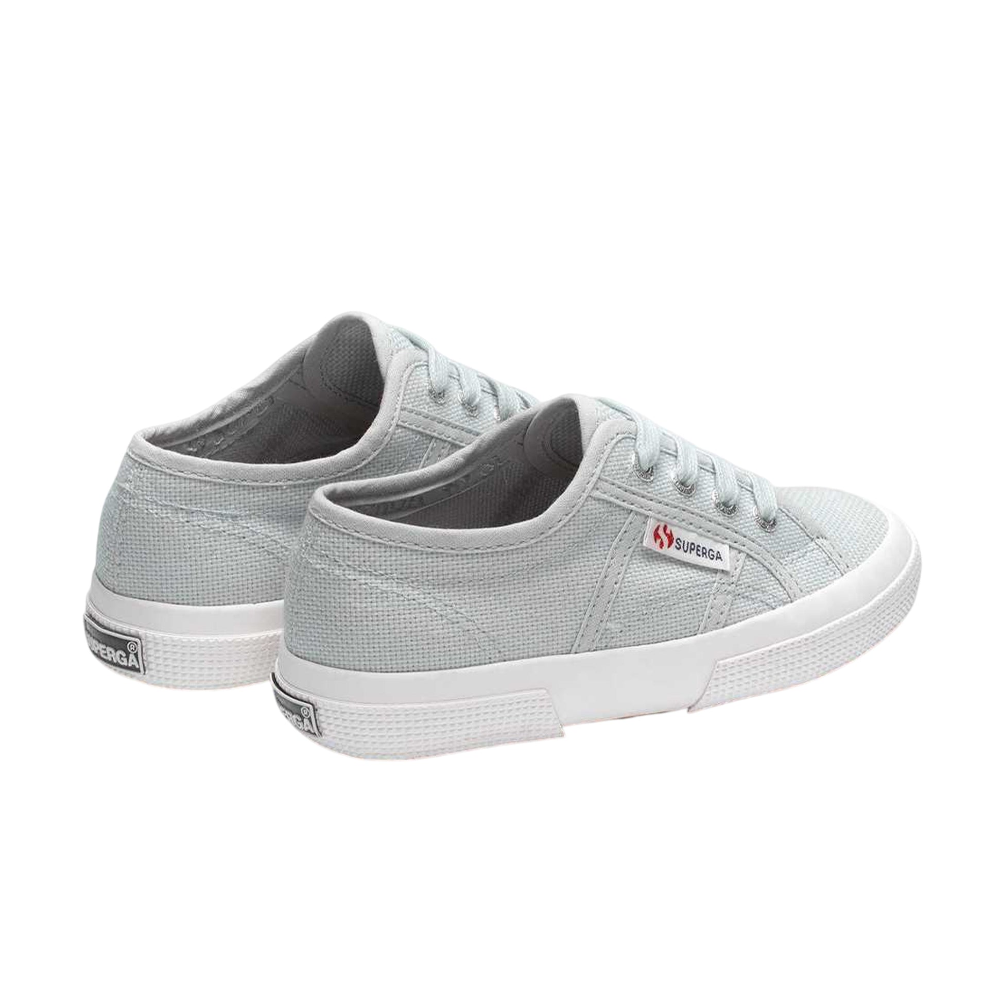 Grey Lilla-Avorio - Back - Superga Childrens-Kids 2750 Jcot Leather Trainers