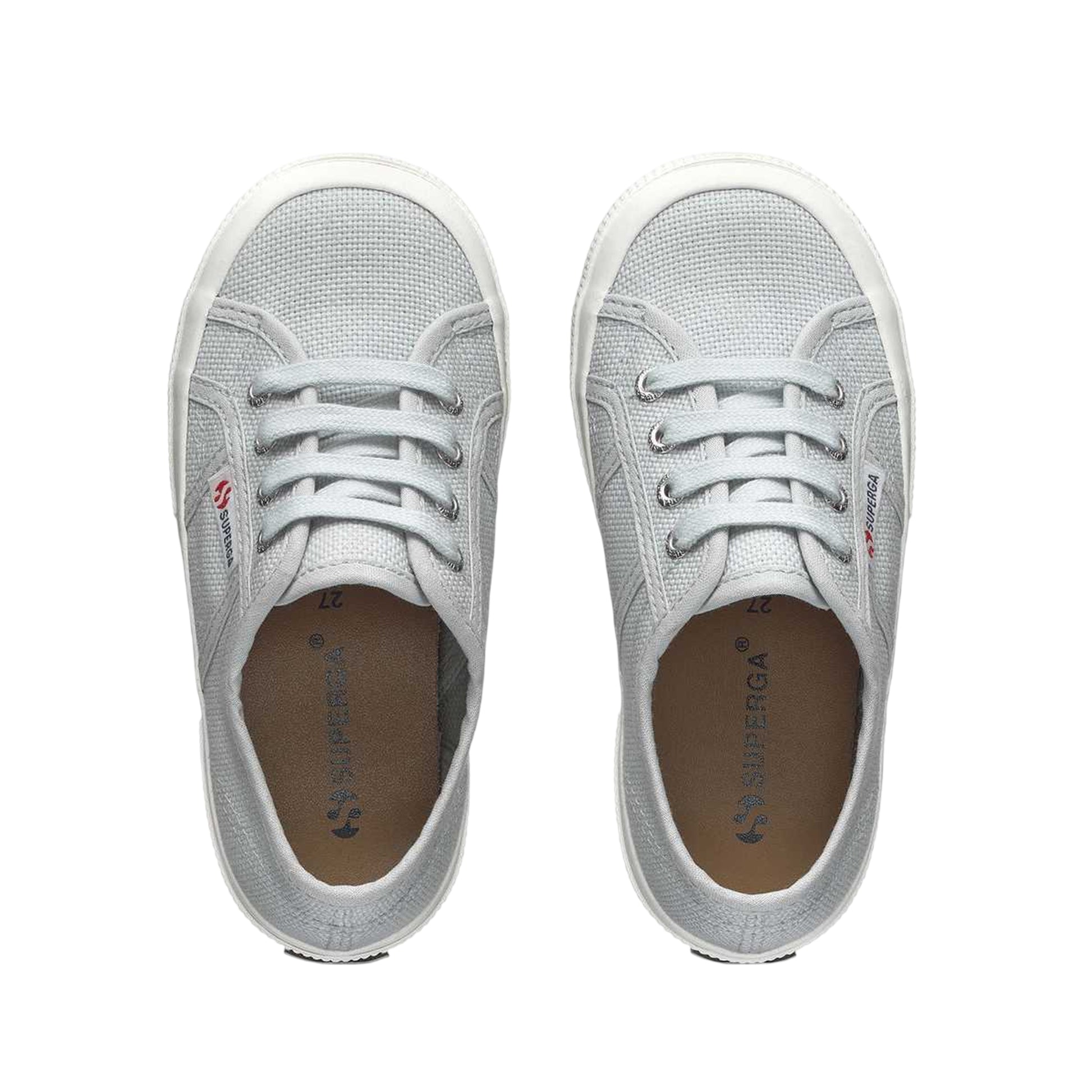 Grey Lilla-Avorio - Side - Superga Childrens-Kids 2750 Jcot Leather Trainers