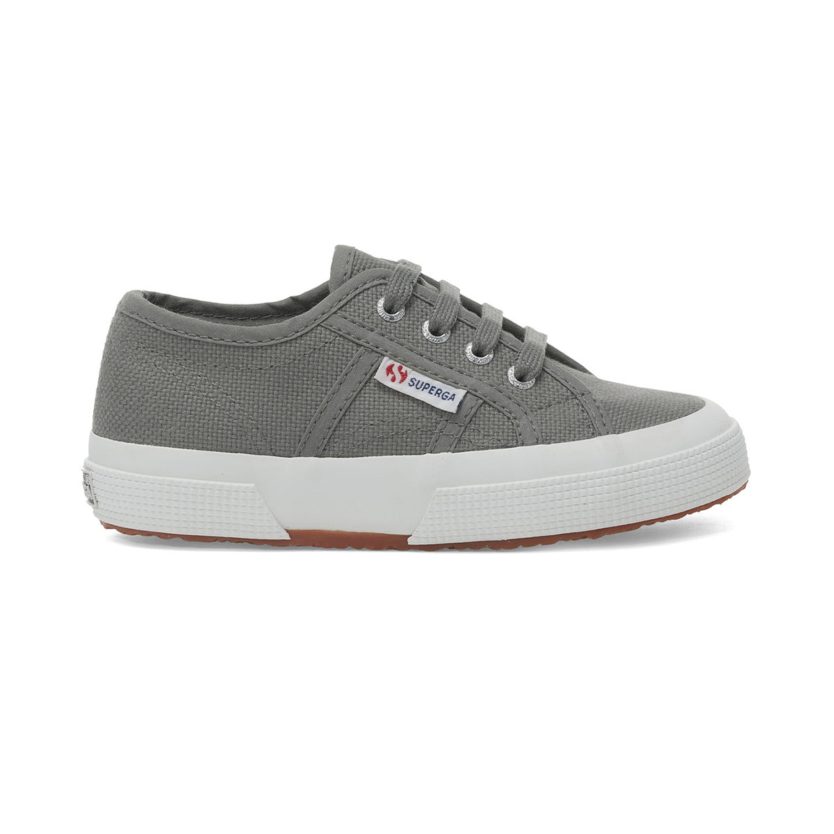 Grey Sage - Side - Superga Childrens-Kids 2750 Jcot Leather Trainers