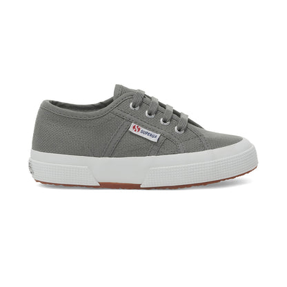 Grey Sage - Side - Superga Childrens-Kids 2750 Jcot Leather Trainers