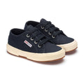 Navy - Front - Superga Childrens-Kids 2750 Jcot Leather Trainers
