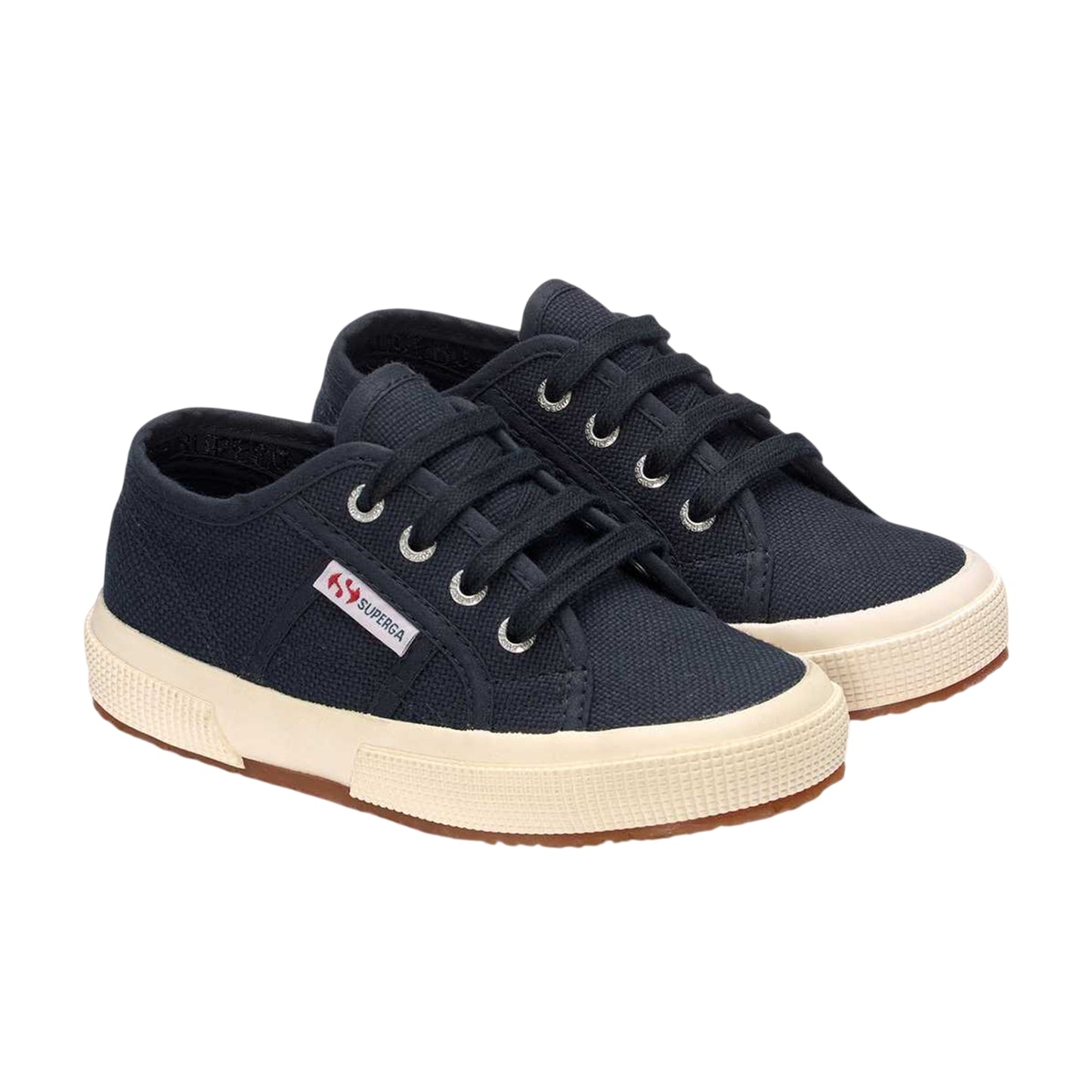 Navy - Front - Superga Childrens-Kids 2750 Jcot Leather Trainers