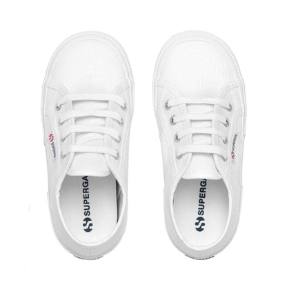 White - Lifestyle - Superga Childrens-Kids 2750 Jcot Leather Trainers