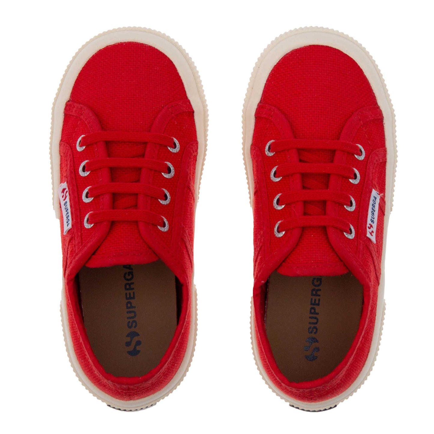 Red - Back - Superga Childrens-Kids 2750 Jcot Leather Trainers