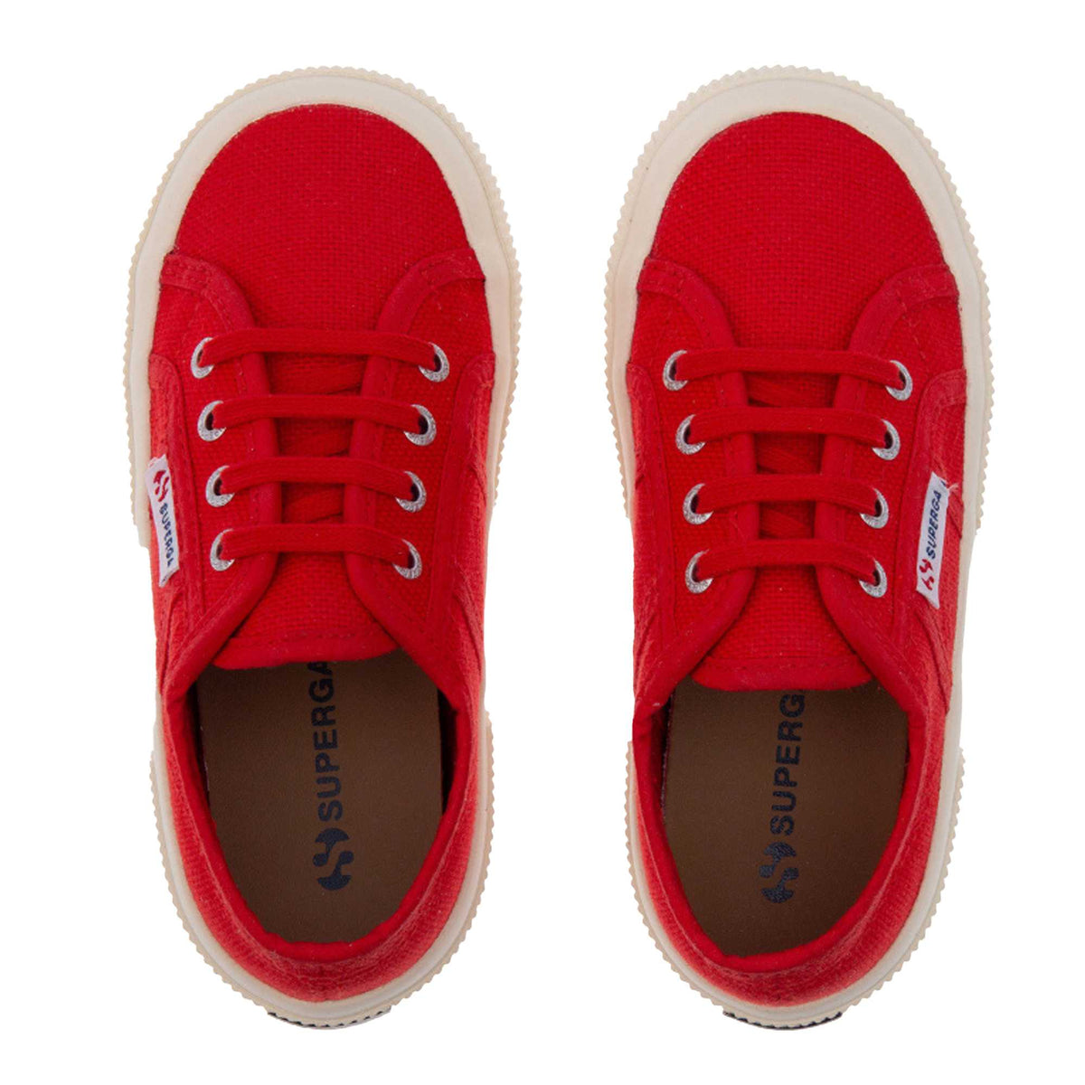 Red - Back - Superga Childrens-Kids 2750 Jcot Leather Trainers